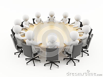 3D people in a business meeting Stock Photo