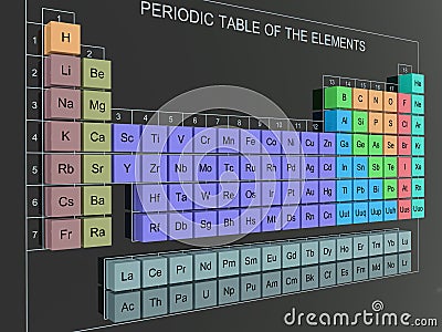 3D Periodic Table Stock Photo