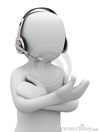 3d person with headset Stock Photo