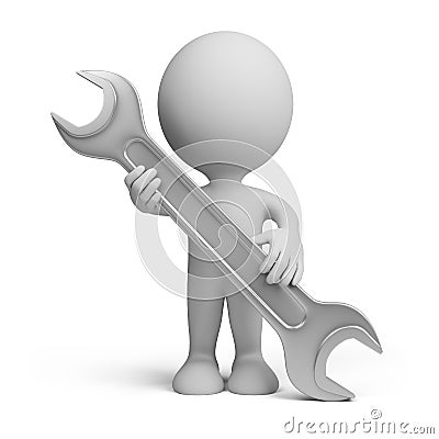 3d person with a wrench Stock Photo