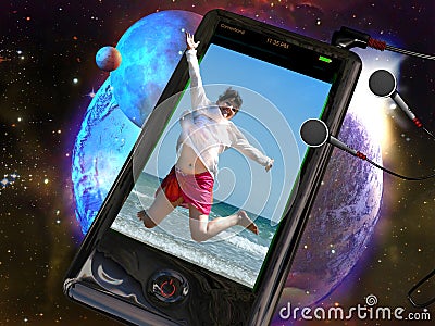 3D phone Stock Photo