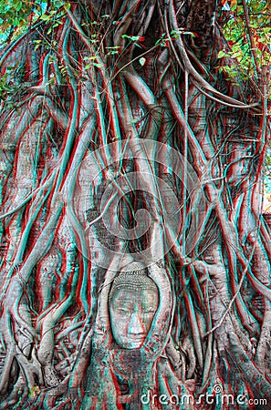 3d photo of engraving Buddha Stock Photo