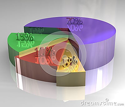 3d pictograph of pie chart Stock Photo