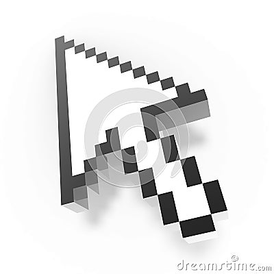 3d pixel arrow cursor Stock Photo