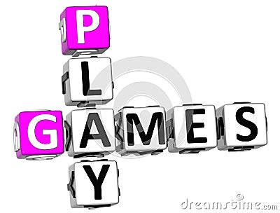 3D Play Games Crossword Stock Photo