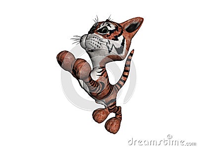 3D plush tiger illustration Cartoon Illustration