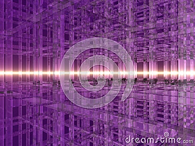 3D Purple Crystal Grid Cartoon Illustration