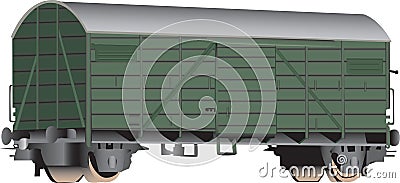 3D railroad boxcar Vector Illustration
