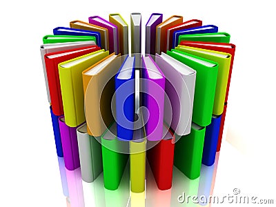 3d rainbow books Stock Photo