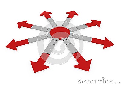 3d red gray arrows circle Stock Photo