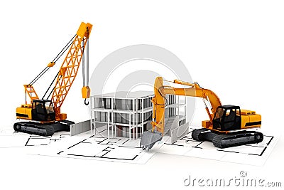 3d render of construction concept Stock Photo