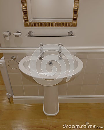 3d render of contemporary bathroom Stock Photo