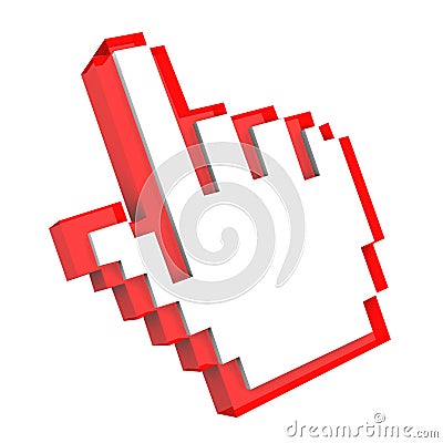 3d render of hand cursor pointer Stock Photo