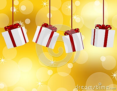 3d Render of Hanging Christmas Presents Stock Photo