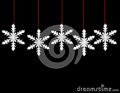 3d Render of Hanging Snowflakes Stock Photo