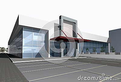 3D render of modern business center Stock Photo