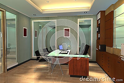 3d render modern interior of Office space Stock Photo