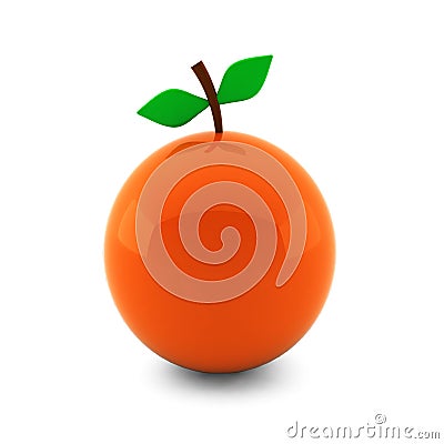 3d render of orange isolated on white Stock Photo