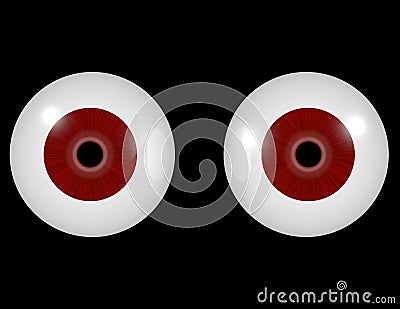 3d Render of a Pair of Red Eyes Stock Photo