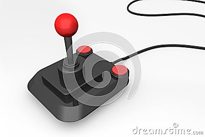 3d render of a retro joystick Stock Photo