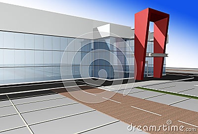 3D rendering of modern shopping mall Stock Photo