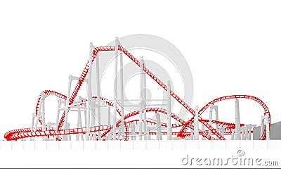 3d roller-coaster Stock Photo