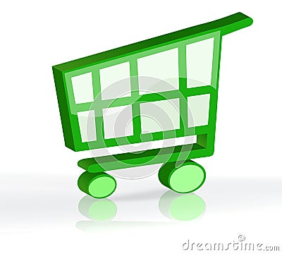 3D shopping cart Stock Photo