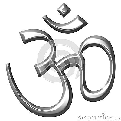 3D Silver Hinduism Symbol Stock Photo