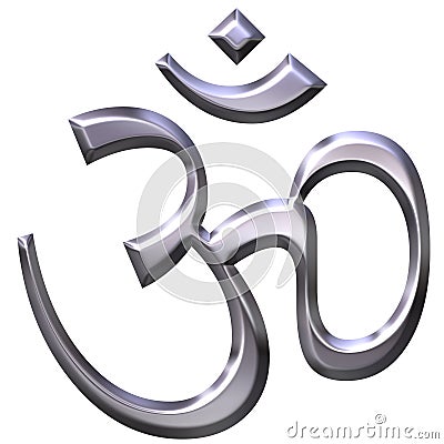 3D Silver Hinduism Symbol Stock Photo