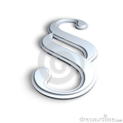 3D Silver Paragraph Sign Stock Photo