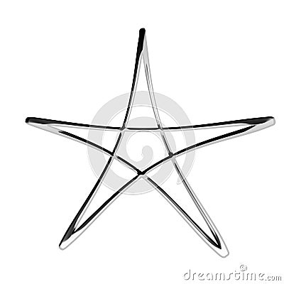 3d silver pentagram symbol Stock Photo