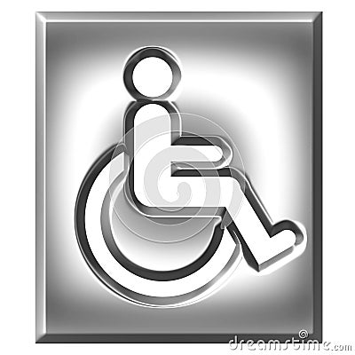 3D Silver Special Needs Sign Stock Photo