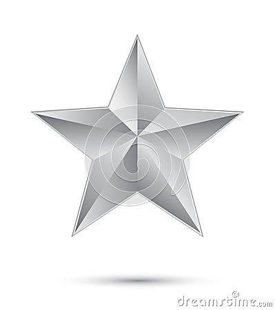 3D silver star Vector Illustration