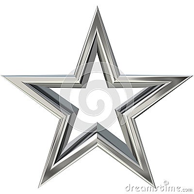 3D silver star Stock Photo