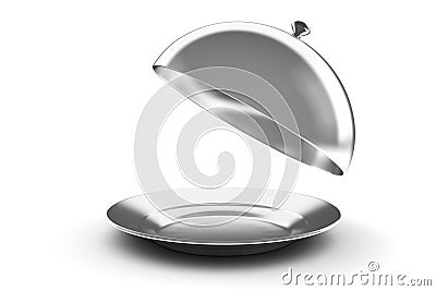 3d silver tray Stock Photo