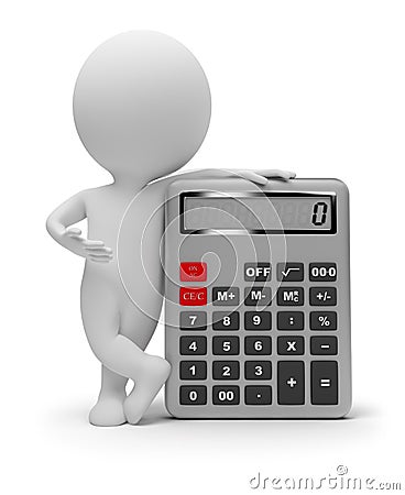 3d small people - calculator Stock Photo