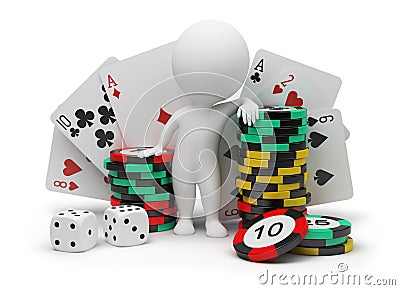 3d small people - casino Stock Photo