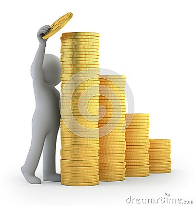 3d small people - financial success Stock Photo