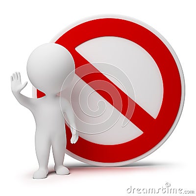 3d small people - interdiction sign Stock Photo