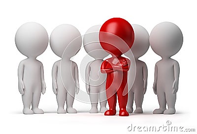 3d small people - leader of a team Stock Photo