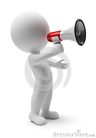 3d small people - megaphone Stock Photo