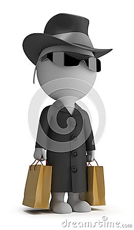 3d small people - mystery shopper Stock Photo