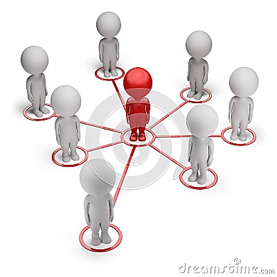 3d small people - partner network Stock Photo