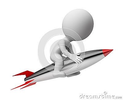 3d small people - rocket Stock Photo