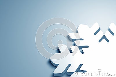 3D snowflake on blue background Stock Photo