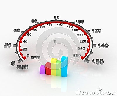 3D speedometer Stock Photo