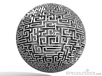 3D spherical labyrinth Stock Photo