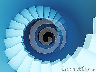 3d spiral staircase Stock Photo