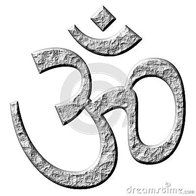 3D Stone Hinduism Symbol Stock Photo