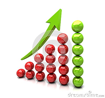 3D success graph Stock Photo